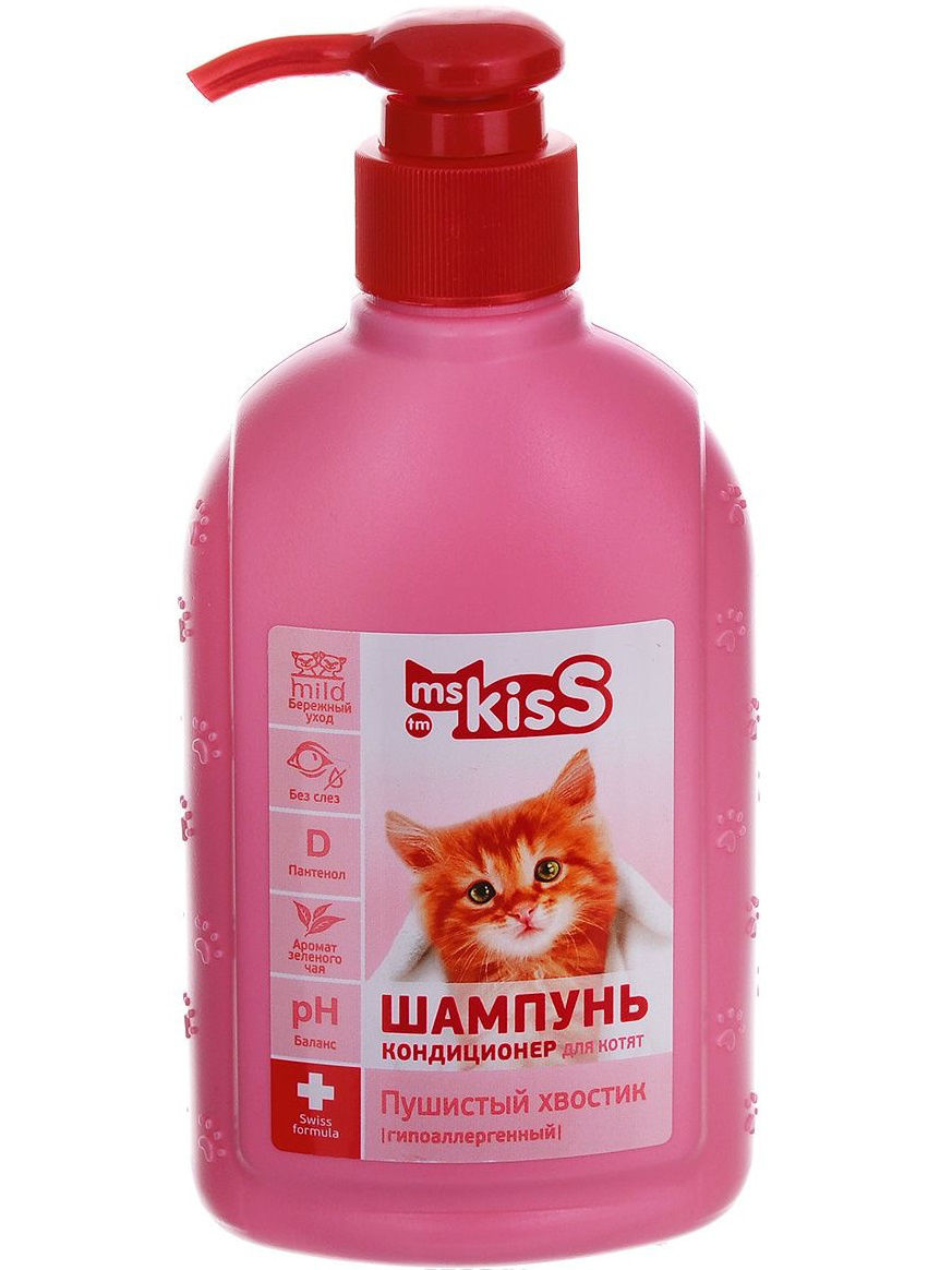Шампунь-бальзам для котят Ms. Kiss Пушистый хвостик, гипоаллергенный, 200 мл