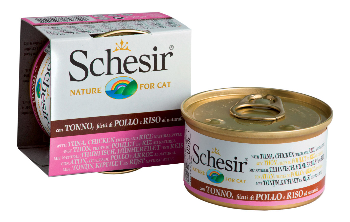 Консервы для кошек Schesir, рис, тунец, курица, 14шт по 85г