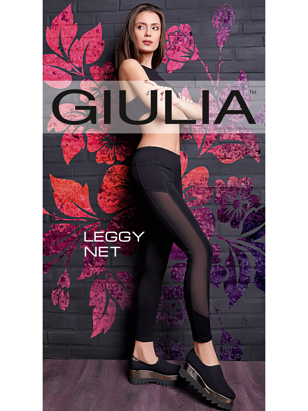 Спортивные леггинсы женские Giulia LEGGY NET 02 черные M