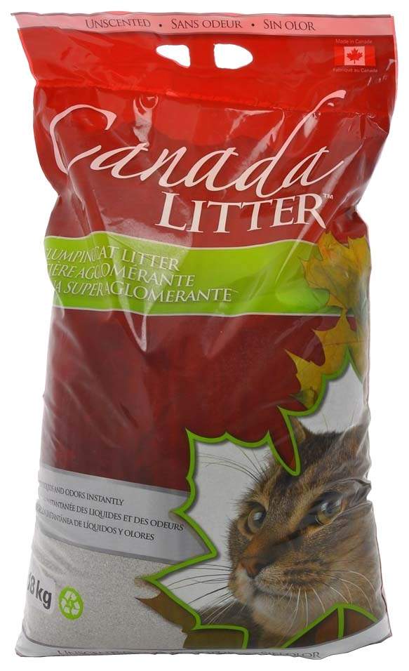 Комкующийся наполнитель для кошек Canada Litter Запах на замке, без запаха, 18 кг, 63 л