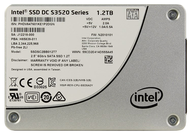 SSD накопитель Intel DC S3520 2.5" 1,2 ТБ (SSDSC2BB012T701) - купить в Москве, цены в интернет-магазинах Мегамаркет