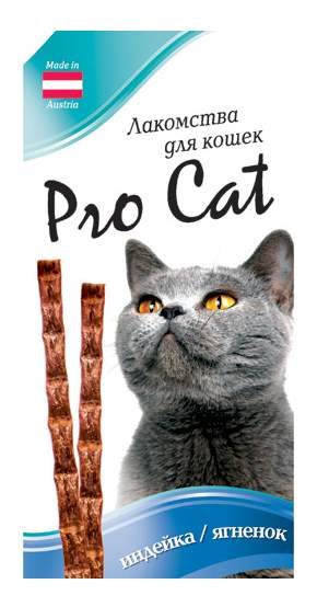 Лакомство для кошек PRO CAT Лакомые палочки, с индейкой и ягненком, 3 шт, 15 г