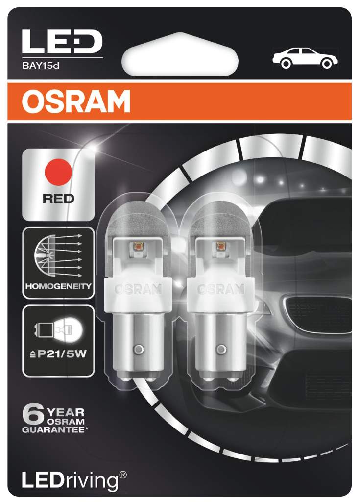 Лампа светодиодная автомобильная OSRAM 2W 12V BAY15D PR21 5W (1557R-02B)