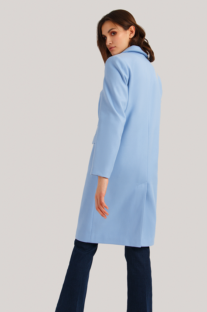 Пальто женское Finn Flare B19-11007 голубое M
