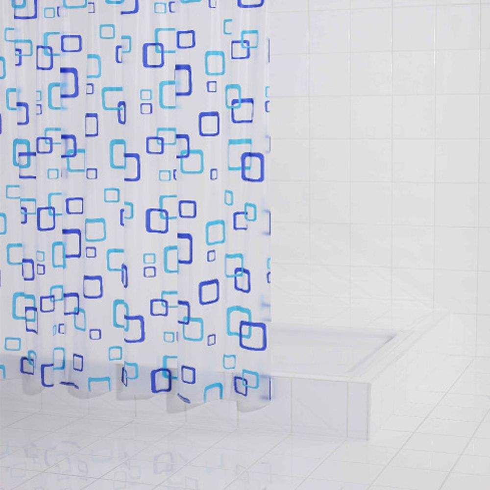 Штора для ванных комнат Retro синий/голубой 180Х200, Aqm