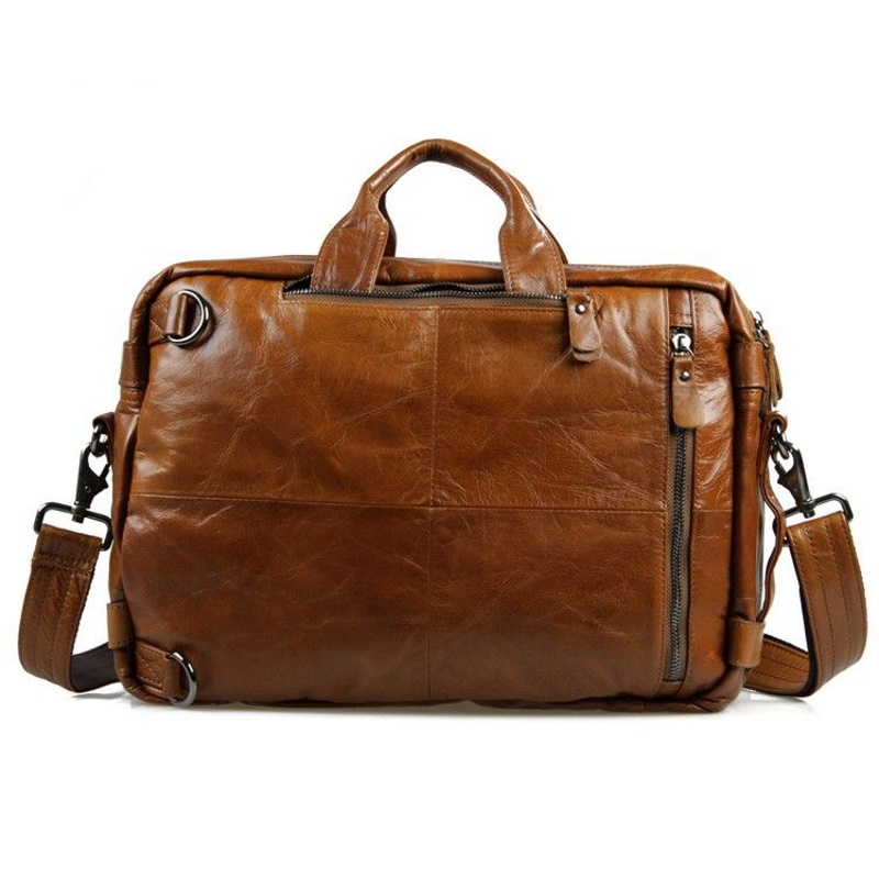 Мужская сумка рюкзак из натуральной кожи "Кошелькофф" светло-коричневая 7014LBN