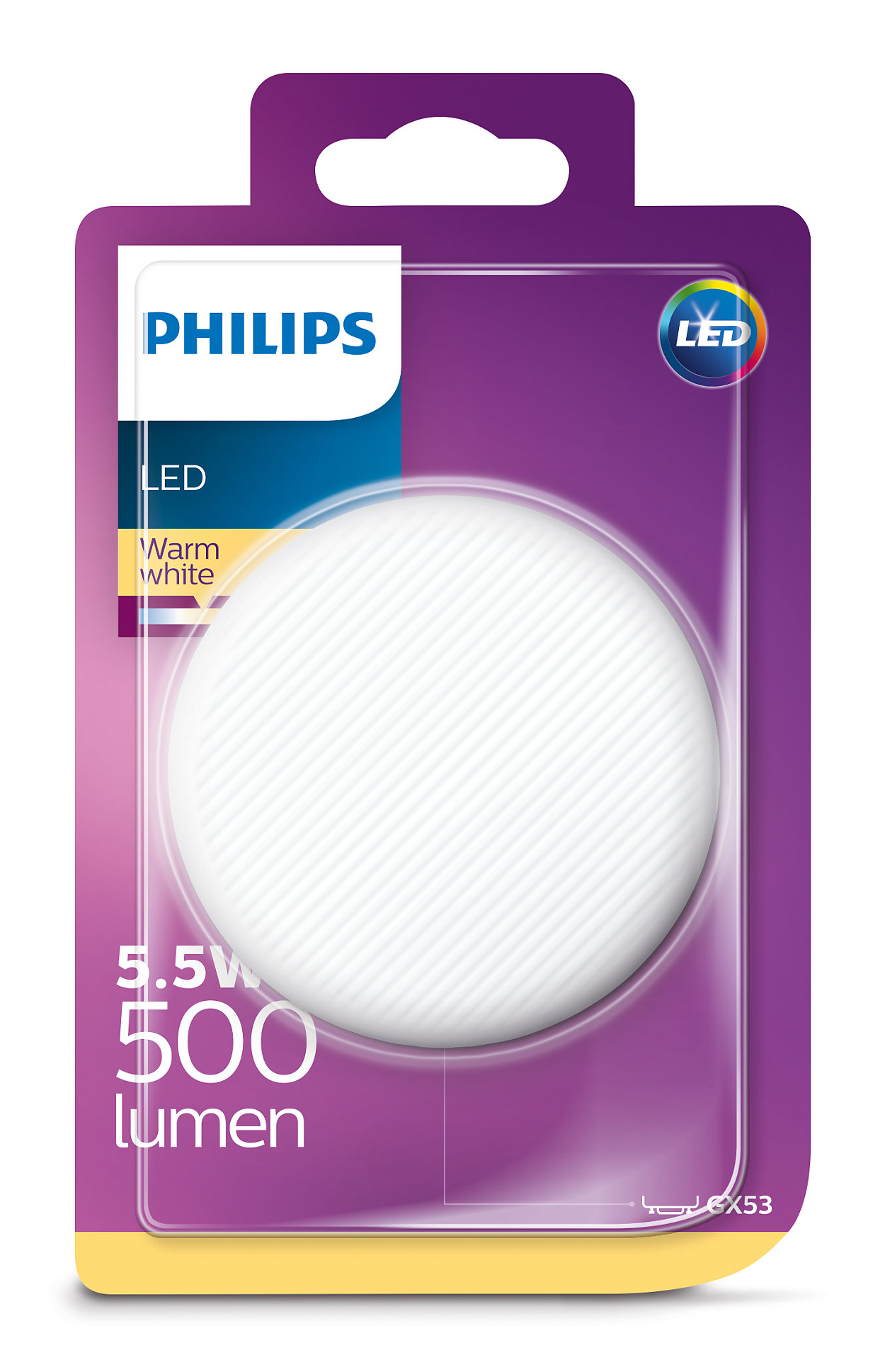Лампа Philips Essential LED 6-50Вт 2700К GX 53