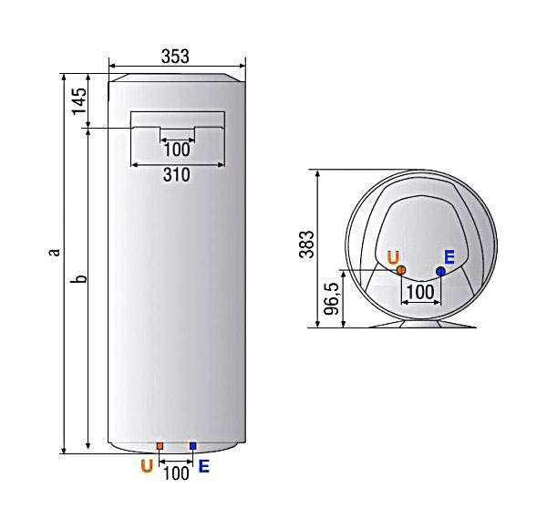 Как выглядит 100 литров Водонагреватель накопительный Ariston ABS PRO R 50 V Slim white - отзывы покупат