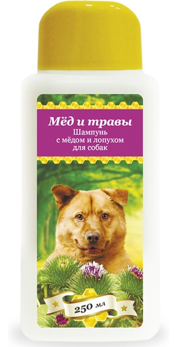 Шампунь для собак Pchelodar Мед и травы, мед и лопух, 250 мл