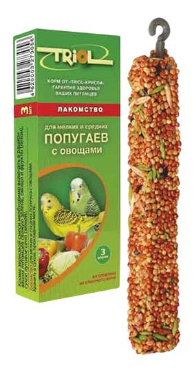 Лакомство мелких и средних попугаев Triol, с овощами, 3 шт