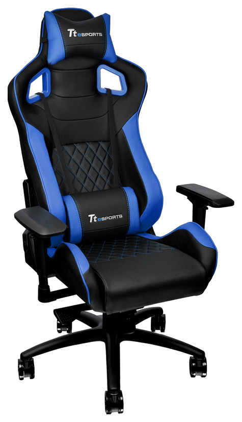 Игровое кресло Thermaltake TT GC-GTF-BLMFDL-01, черный/синий