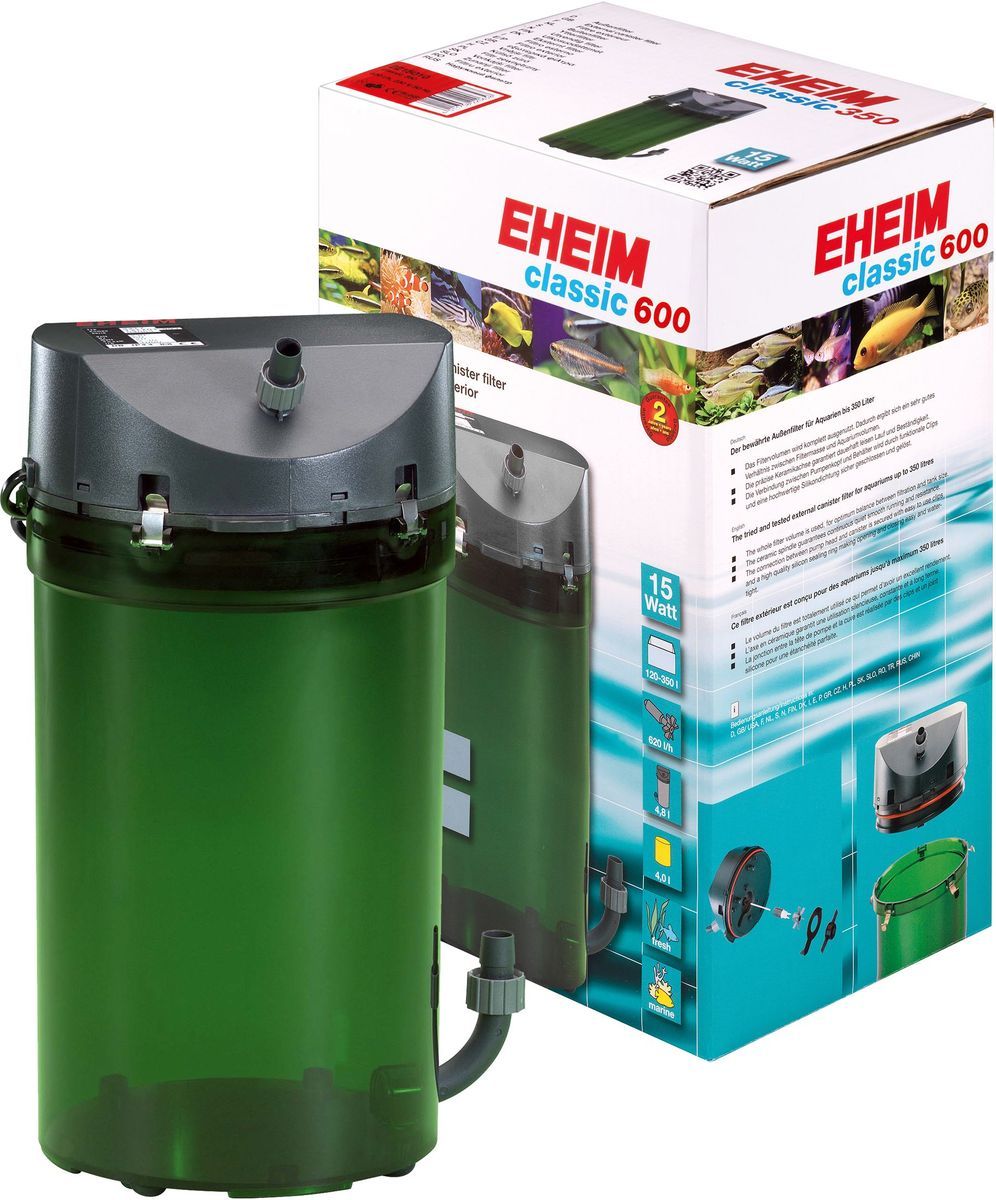 Фильтр для аквариума внешний Eheim Classic 600, 600 л/ч, 20 Вт, с бионаполнителем