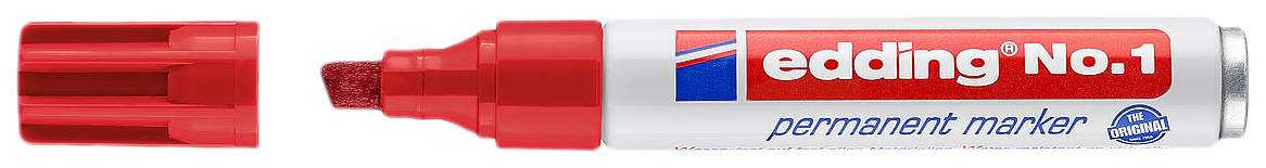 Перманентный маркер edding клиновидный наконечник, заправляемый, 1-5 мм красный