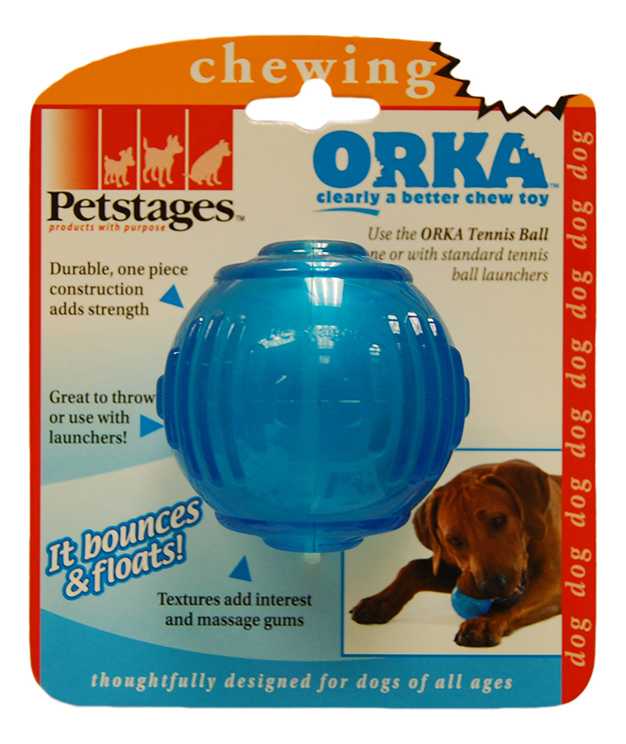 Мяч для собак Petstages ОРКА Теннисный мяч, синий, 6 см