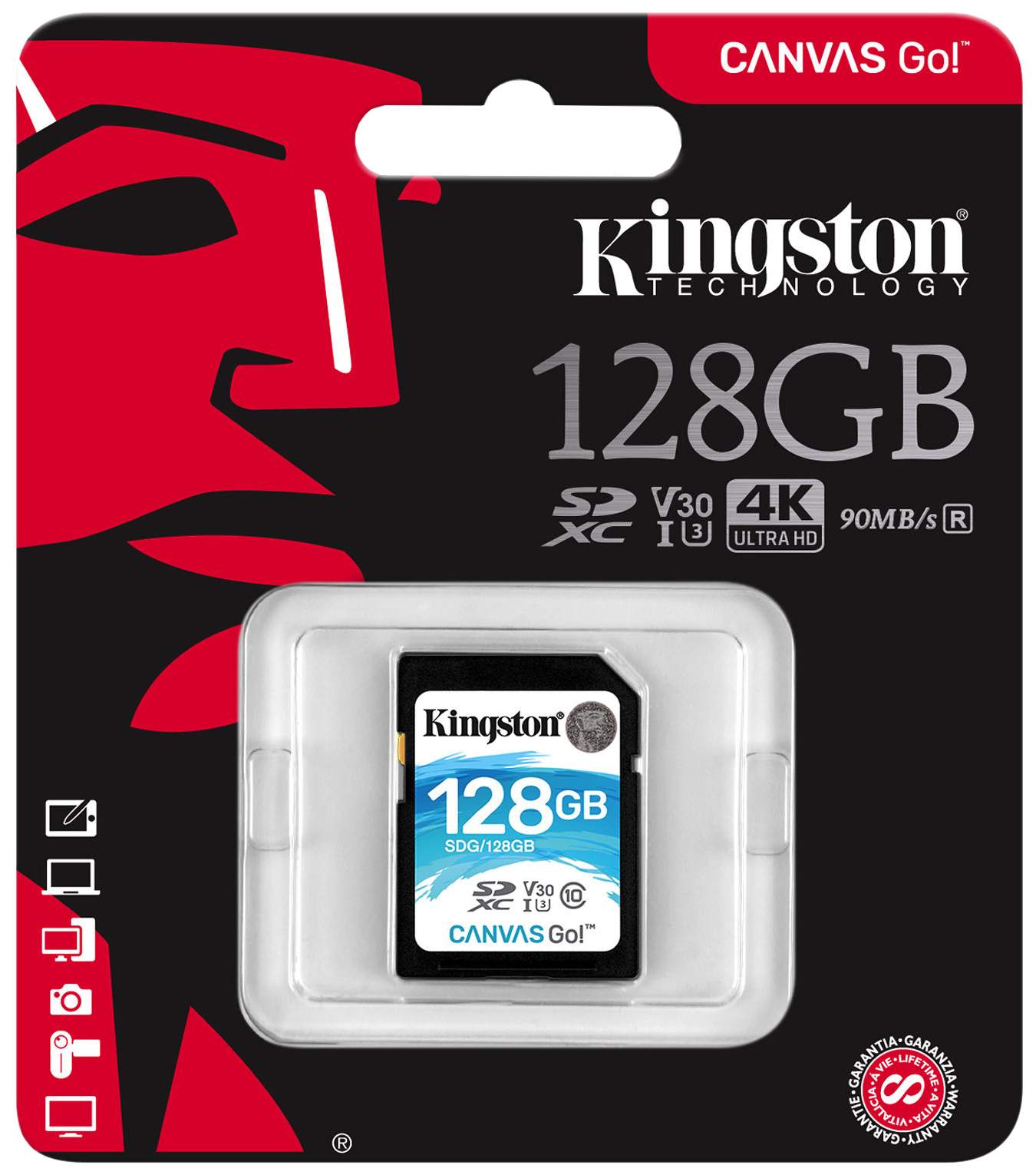 Карта памяти Kingston SD Canvas Go SDG 128GB