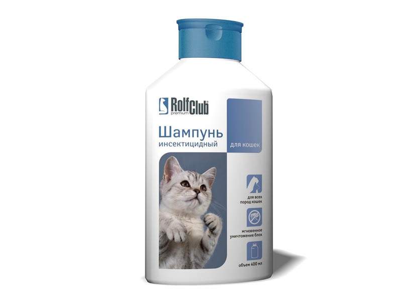 Шампунь для кошек RolfClub R412 инсектоакарицидный от блох, травяной, 400 мл