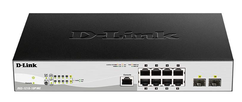 Коммутатор D-Link DGS-1210-10P/ME/A1A Black, купить в Москве, цены в интернет-магазинах на Мегамаркет