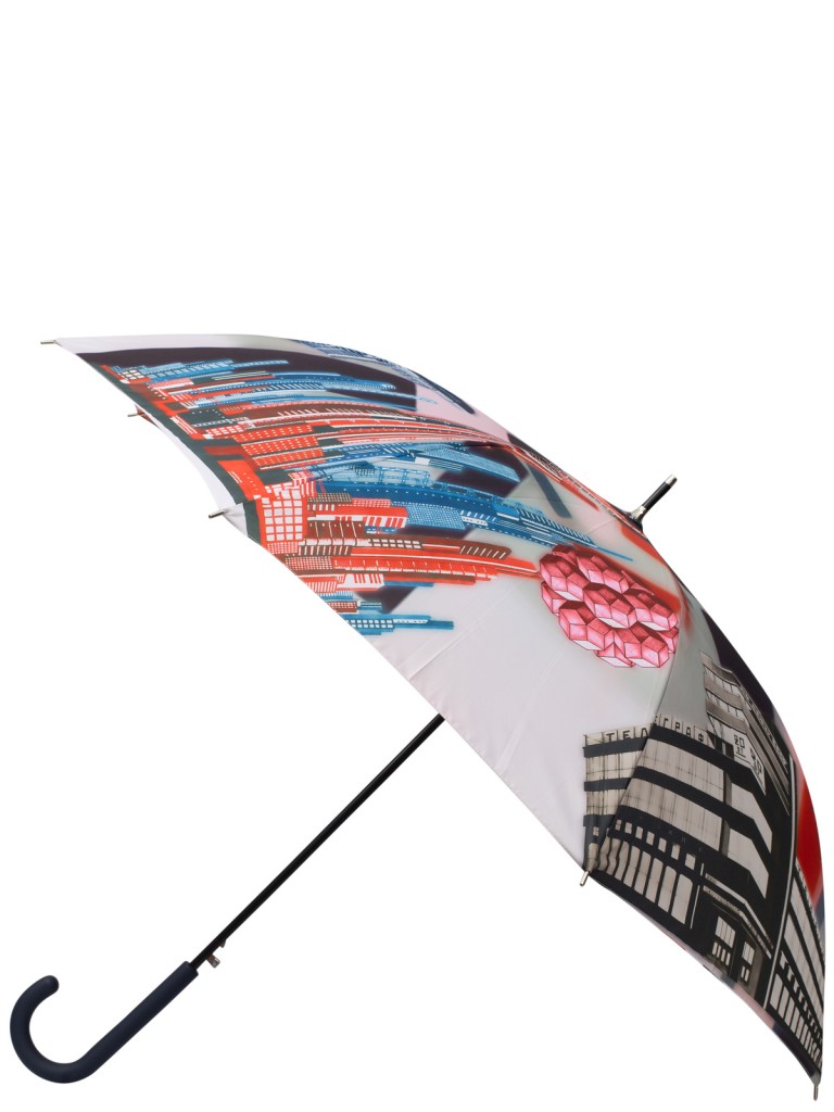 Зонт-трость женский автоматический Eleganzza 01-00029240 красный/разноцветный