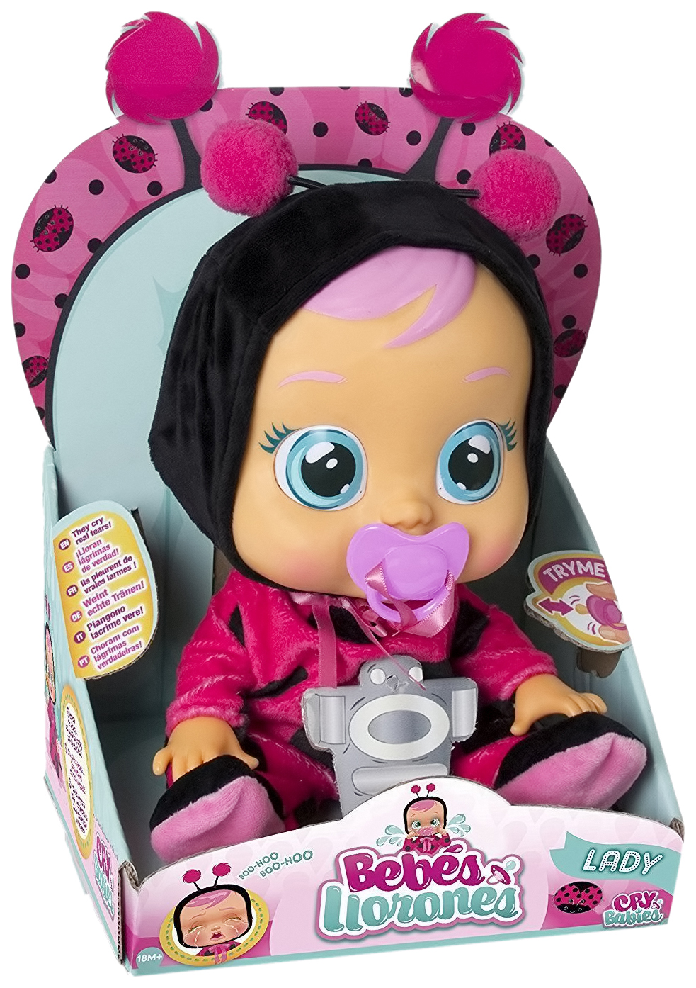 Купить кукла IMC toys 96295 Crybabies Плачущий младенец Леди Баг, цены на  Мегамаркет