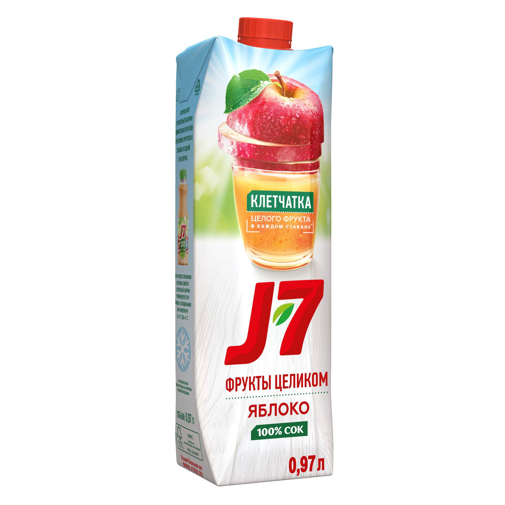 Сок яблоко J7 с мякотью фрукты целиком 0.97 л