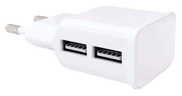 Сетевое зарядное устройство RED LINE NT-2A, 2 USB, 2,1 A, white