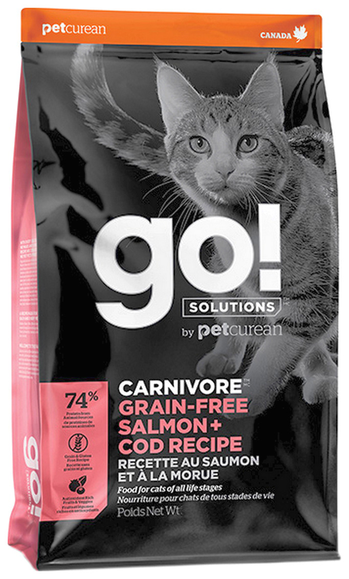 Сухой корм для кошек и котят GO! Carnivore, беззерновой, с лососем и треской, 7,26кг - купить в Petfood24 — магазин товаров для животных , цена на Мегамаркет