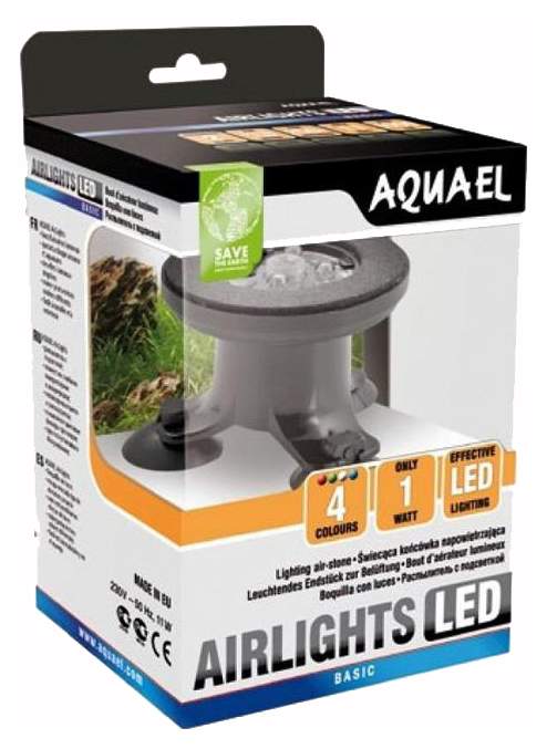 Распылитель для аквариума Aquael Air Lights цилиндрический, с подсветкой, пластик