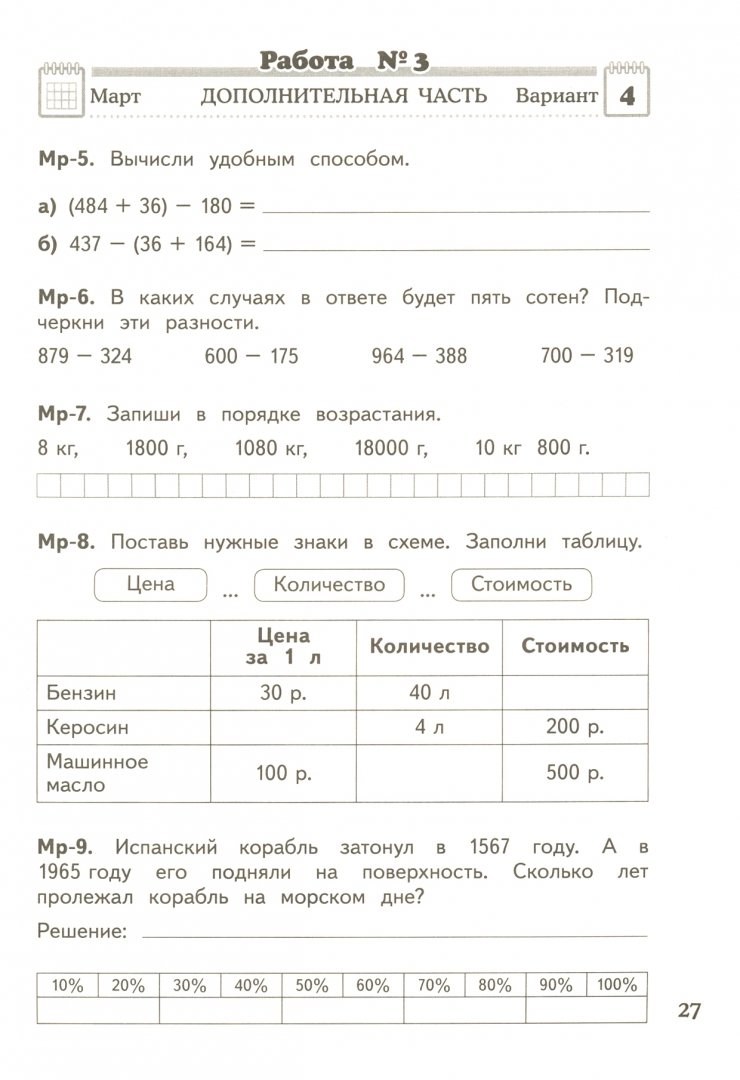 Диагностическая работа по математике грамотности