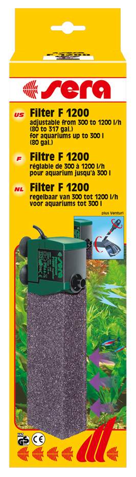 Фильтр для аквариума внутренний Sera F 1200, 1200 л/ч, 15 Вт