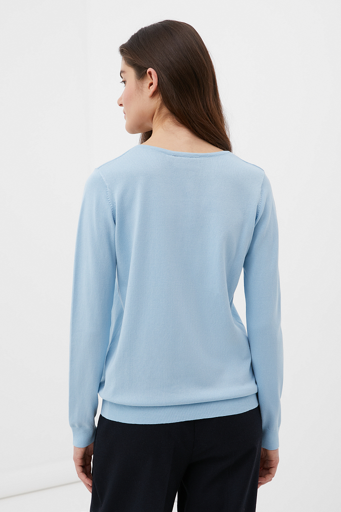 Пуловер женский Finn Flare BAS-10120 голубой S