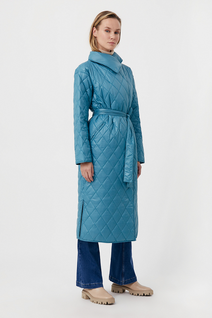 Пальто женское Finn Flare FAB110106 бирюзовое XL