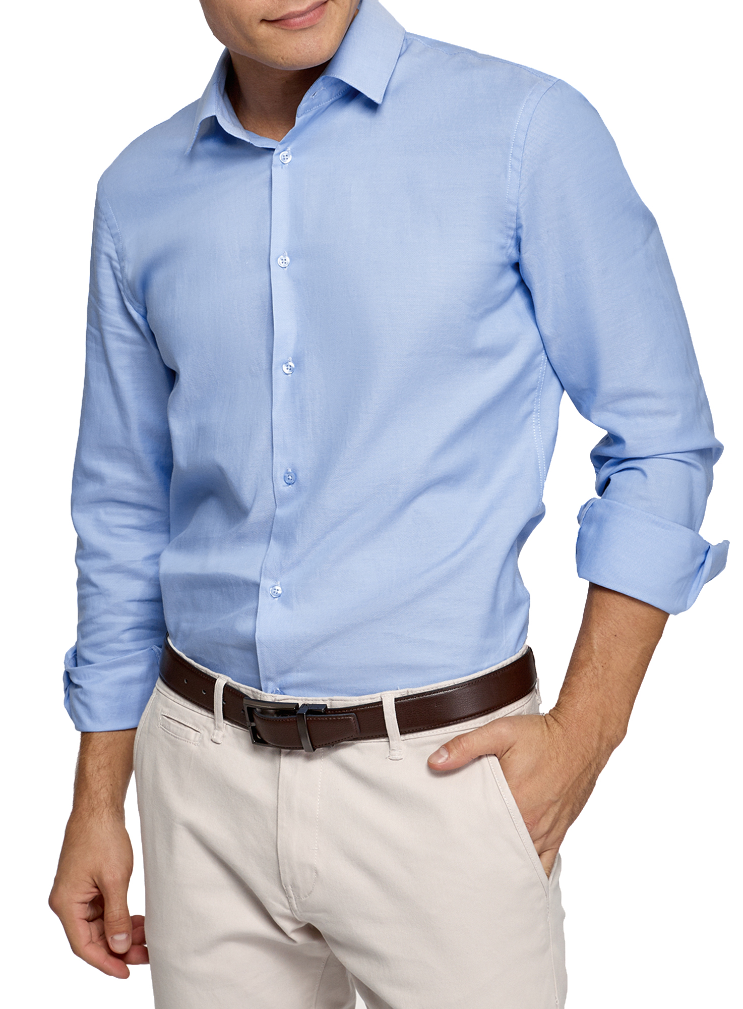 Рубашка мужская oodji 3L110421M синяя XL
