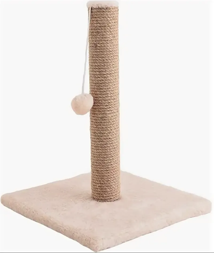 Купить когтеточка-столбик Petmil с игрушкой Релакс бежевая 35х35х48см, цены на Мегамаркет | Артикул: 600009559494