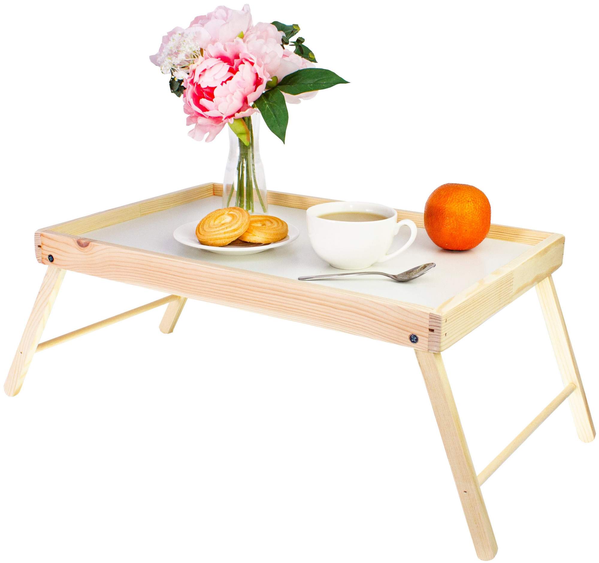 Столик для завтрака складной «Russo», белый, 50 x 30 см