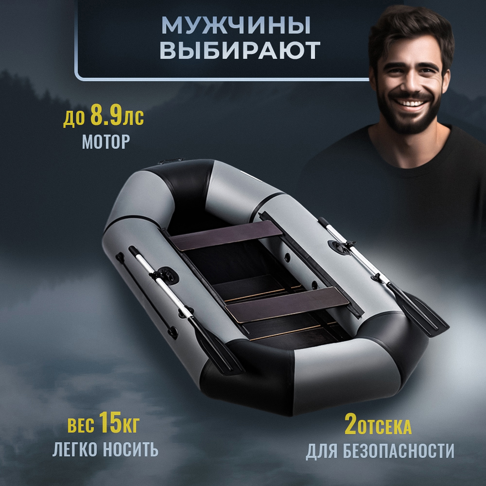 Лодка Sharmax Р280 Sport ПВХ под мотор надувная двухместная гребная рыбалки  – купить в Москве, цены в интернет-магазинах на Мегамаркет