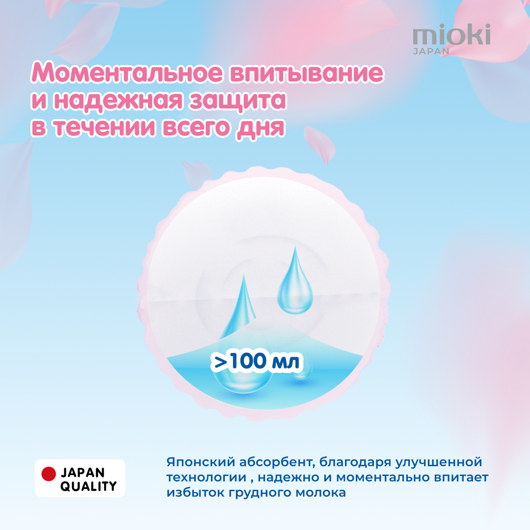 Отзывы о вкладыши для груди Mioki, 2 упаковки по 30 шт - отзывы покупателей  на Мегамаркет | прокладки для груди VDG-60 - 600009559758