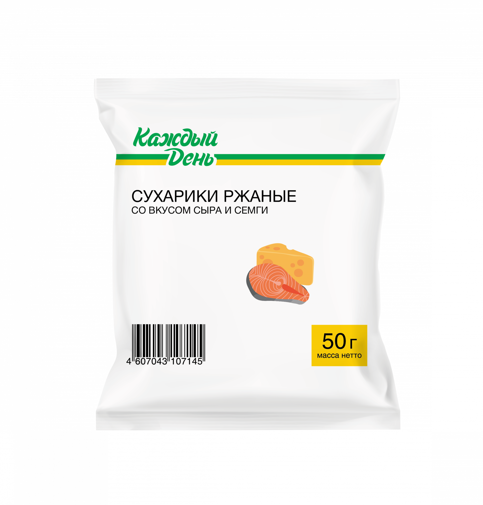 Сухарики ржаные «Каждый День» сыр и семга, 50 г - купить в АШАН - Купер, цена на Мегамаркет