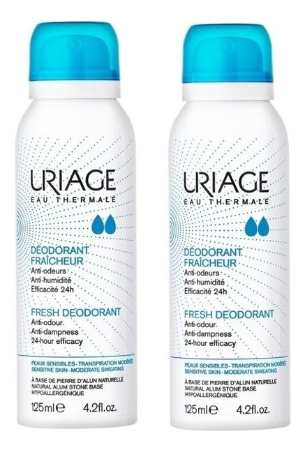 Дезодорант Освежающий на основе квасцов Uriage Eau Thermale Deodorant Fraicheur 2*125мл - купить в pharmacosmetica, цена на Мегамаркет