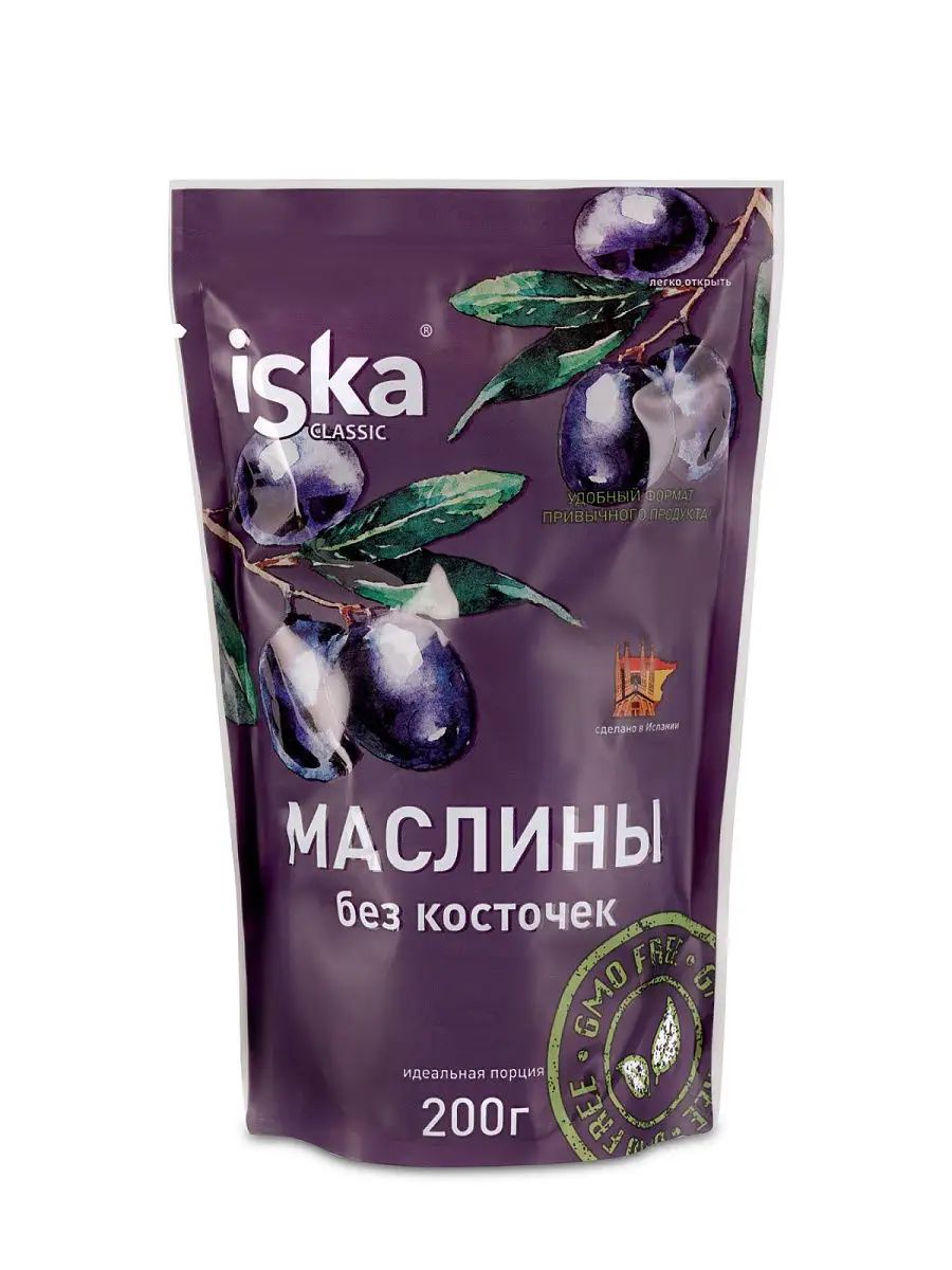 Маслины б/к дойпак ISKA 200гр - купить в Мегамаркет Москва Пушкино, цена на Мегамаркет