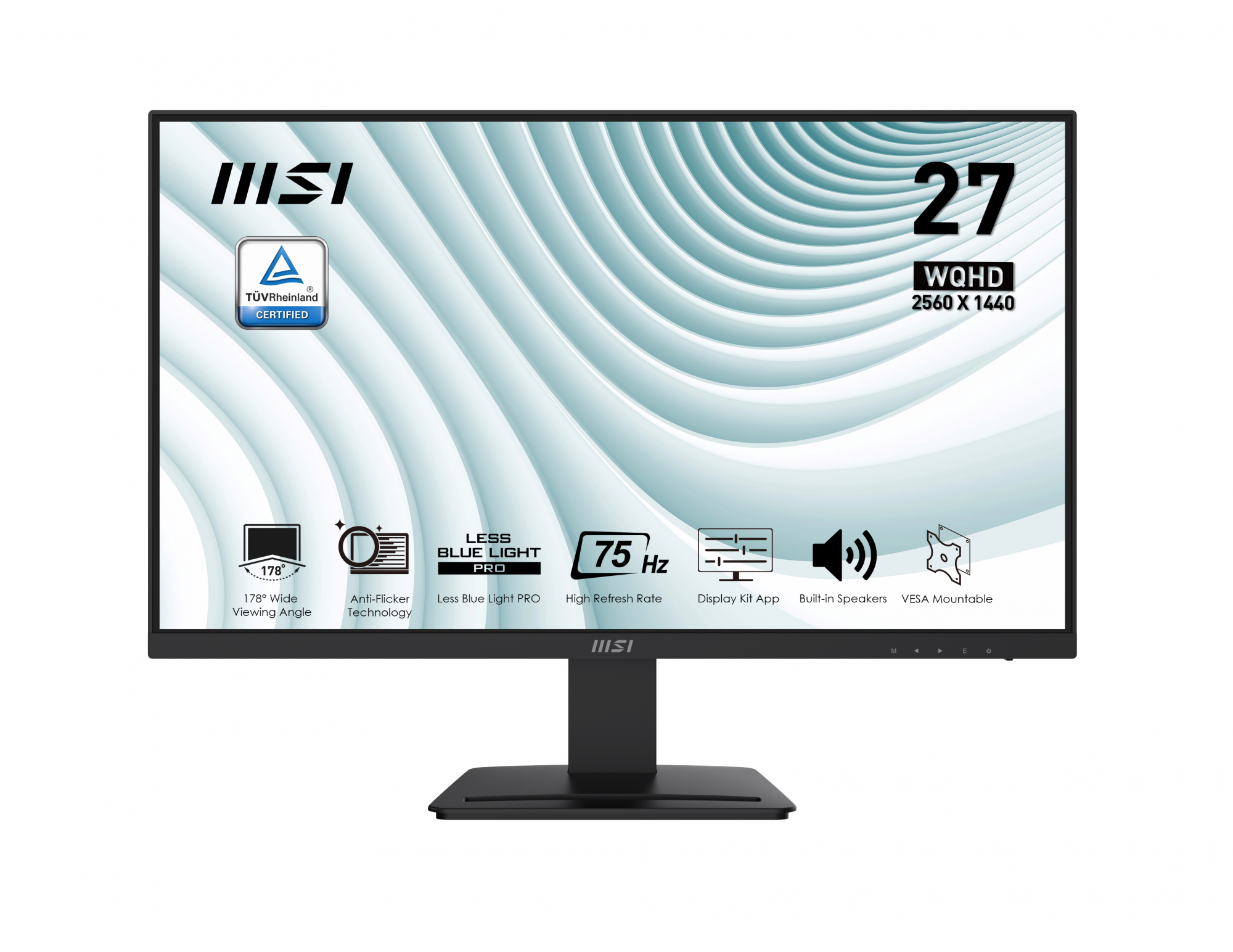 27" Монитор MSI PRO 27" VA черный MP273QV черный 75Hz 2560x1440 VA - купить в Эльдорадо, цена на Мегамаркет