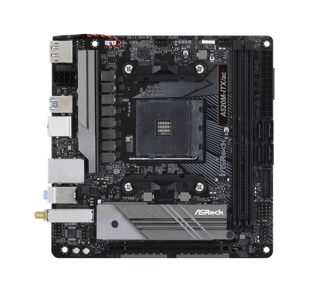 Материнская плата ASRock A520M-ITX/AC (90-MXBDG0-A0UAYZ) - купить в Пигментариус (Доставка силами продавца), цена на Мегамаркет