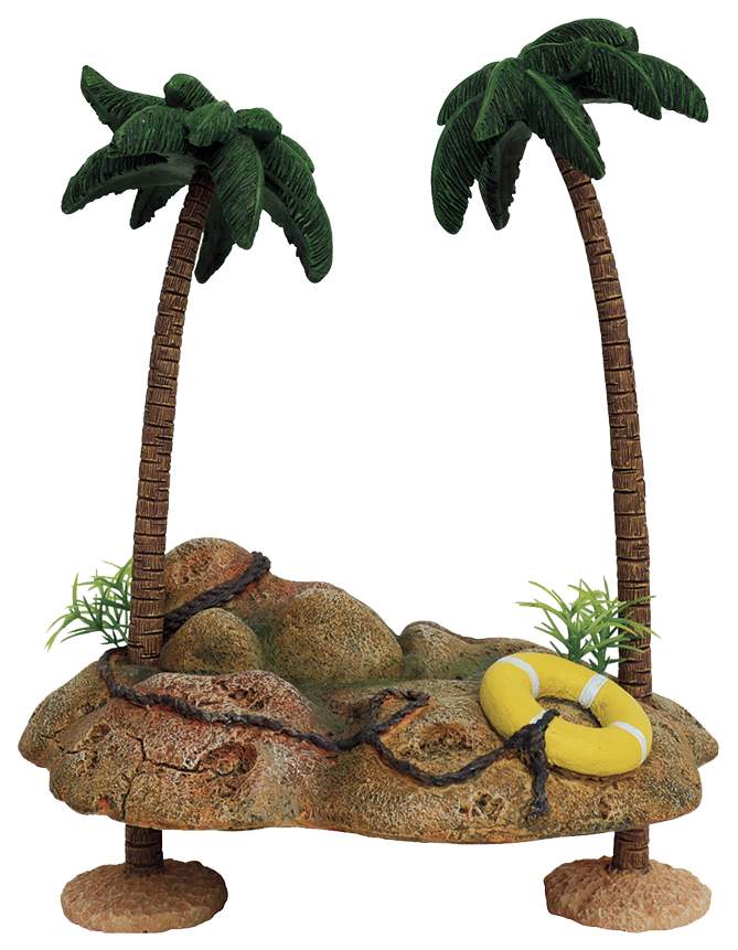 Остров для черепах ArtUniq Островок с пальмами для черепах, пластик, 20,5х15,5х25,5 см