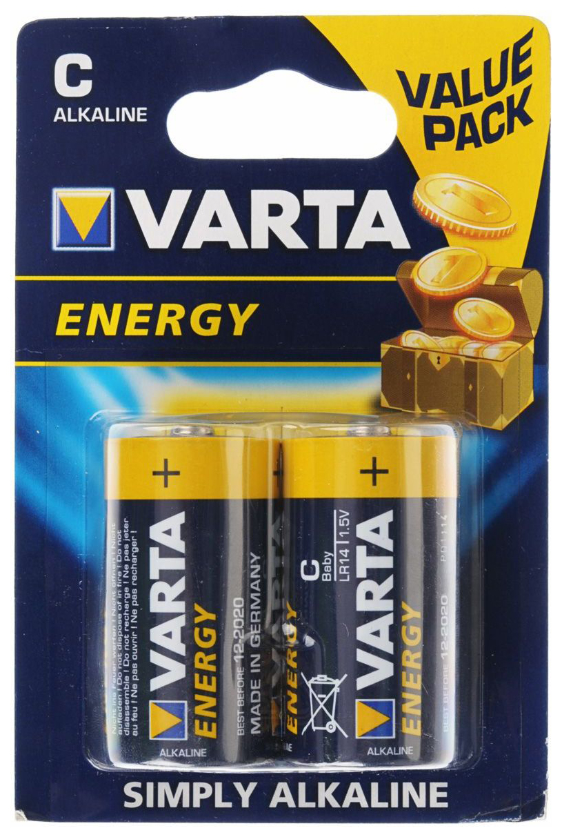 Батарейка щелочные Varta Energy C LR14 2 шт - купить в pcshop, цена на Мегамаркет