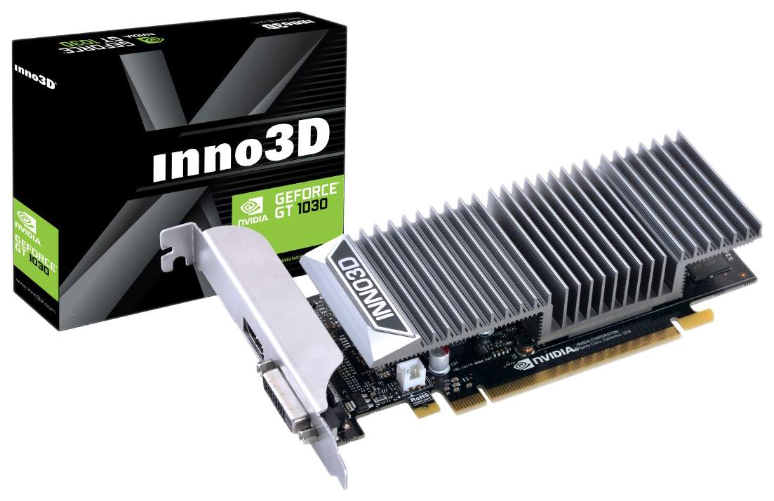 Видеокарта Inno3D NVIDIA GeForce GT 1030 Silent LP (N1030-1SDV-E5BL),  купить в Москве, цены в интернет-магазинах на Мегамаркет