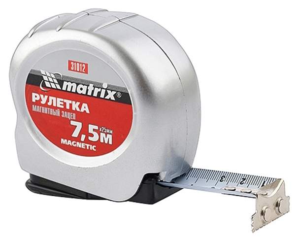 Рулетка MATRIX Magnetic 7.5мх25мм 31012 – купить в Москве, цены в интернет-магазинах на Мегамаркет