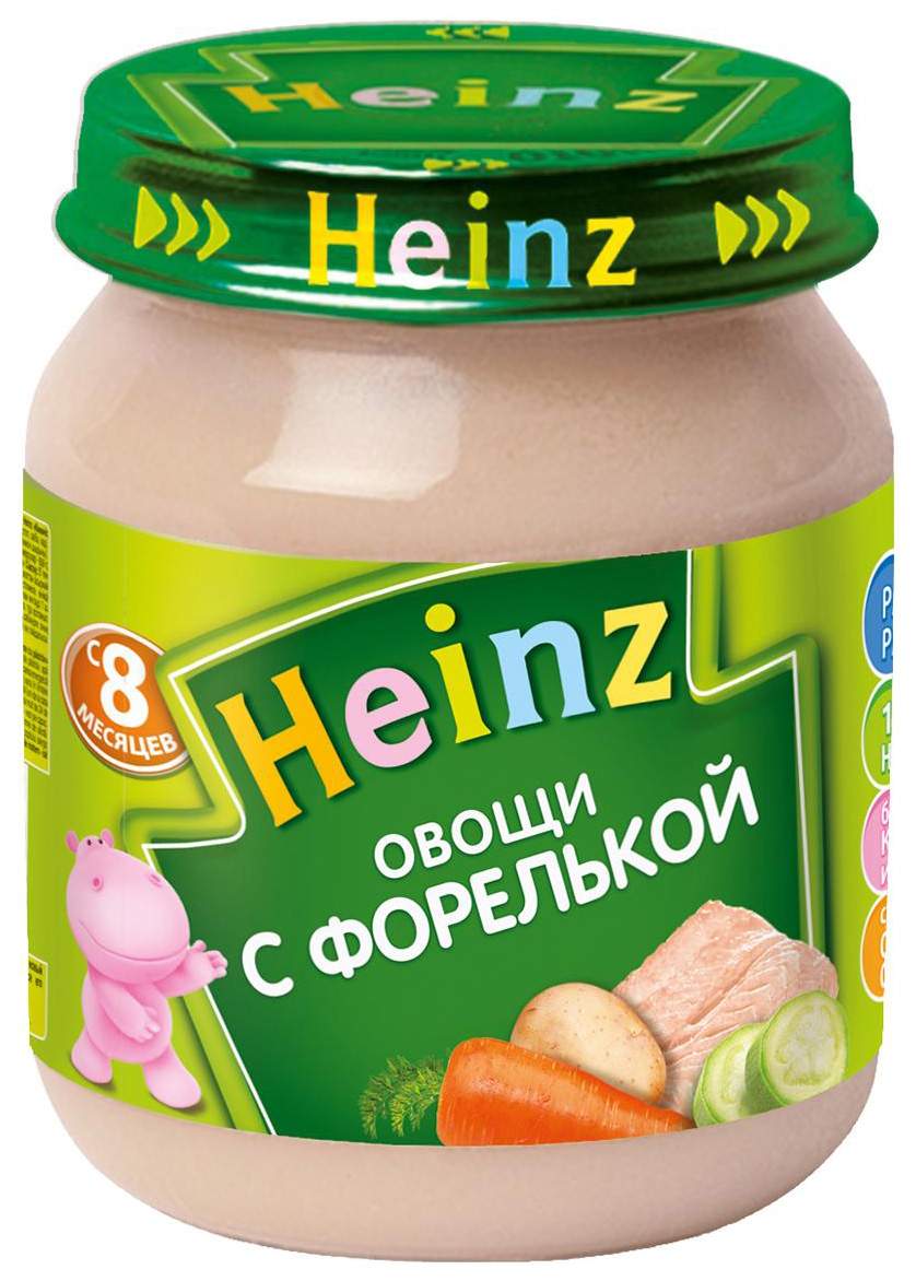 Пюре Heinz Овощи с форелькой с 8 мес. 120 г, 1 шт.