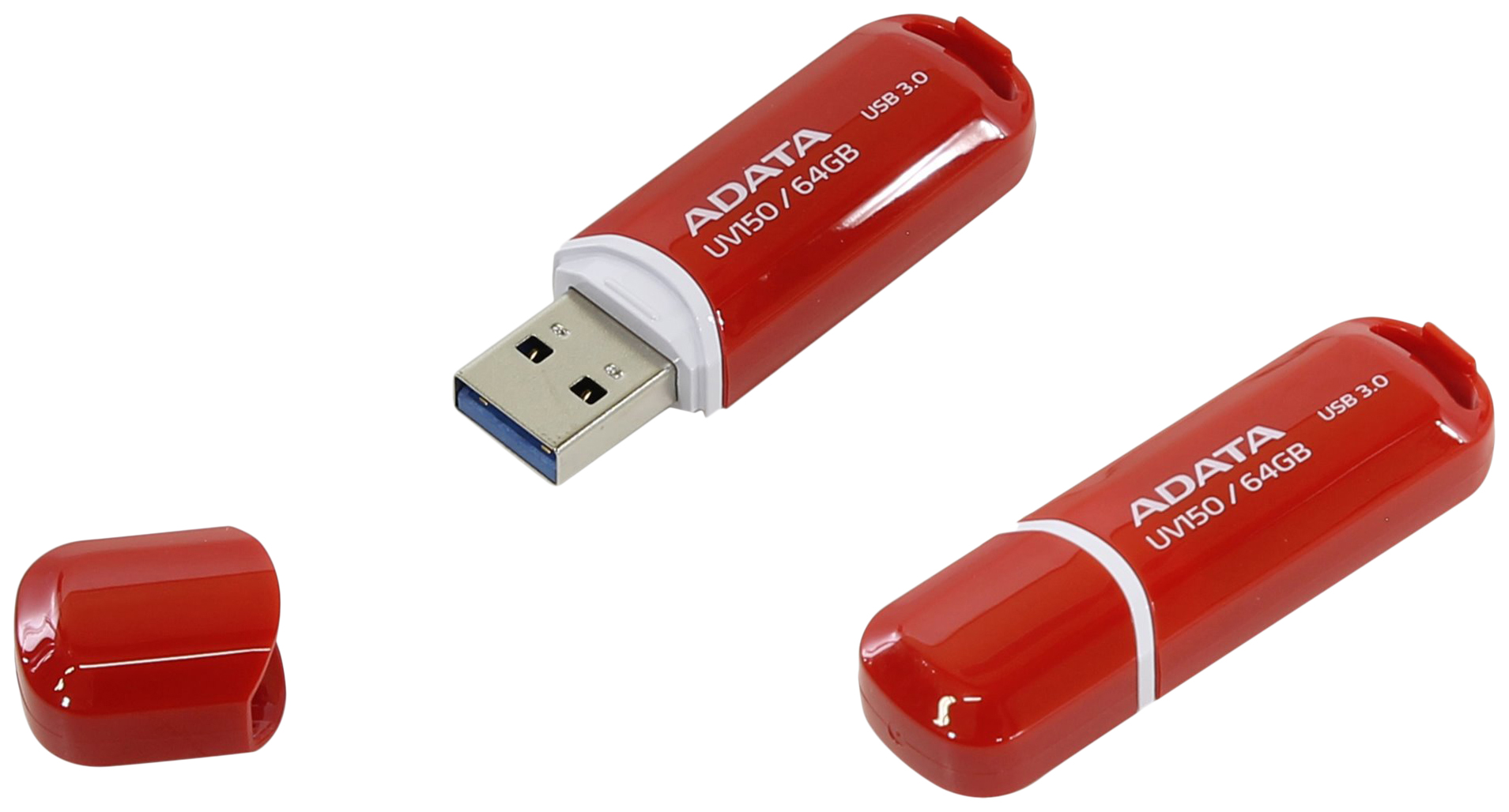 Флешка ADATA UV150 64ГБ Red (AUV150-64G-RRD), купить в Москве, цены в интернет-магазинах на Мегамаркет