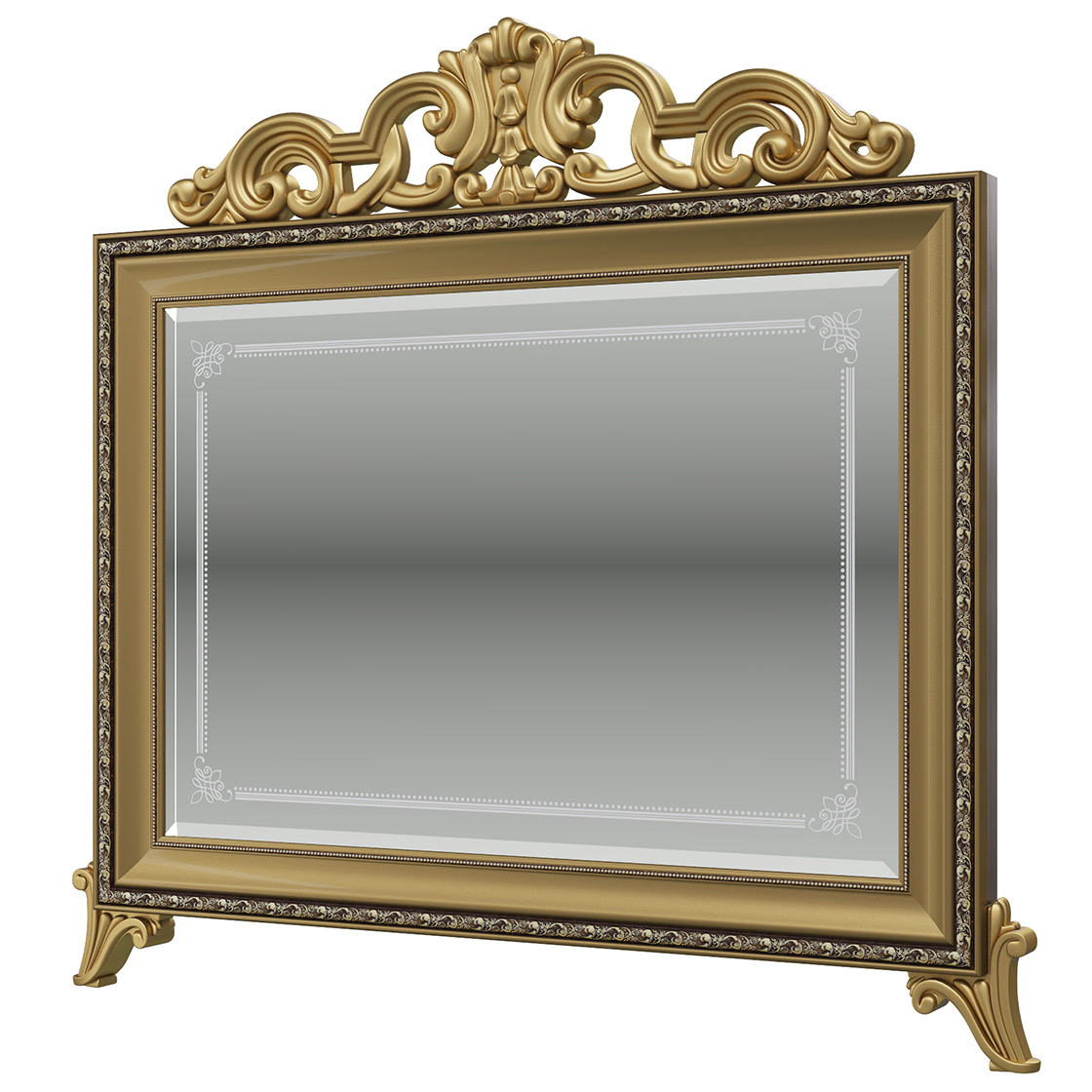 Зеркало с короной Мэри-Мебель Версаль СВ-08К, орех тайский, 97х6х99 см