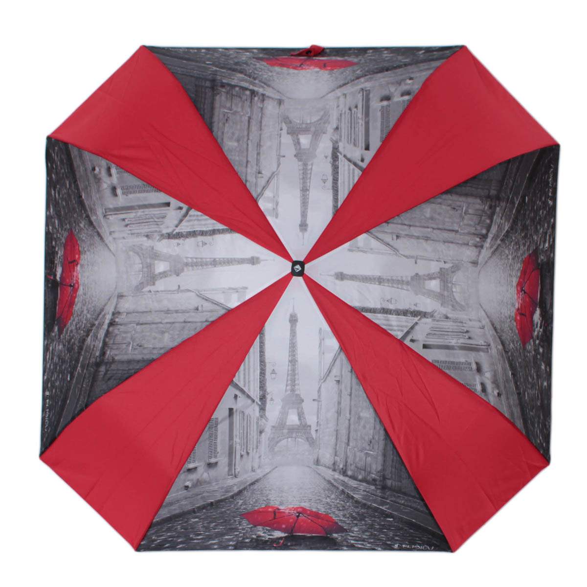Зонт складной женский автоматический Flioraj 170102 FJ красный