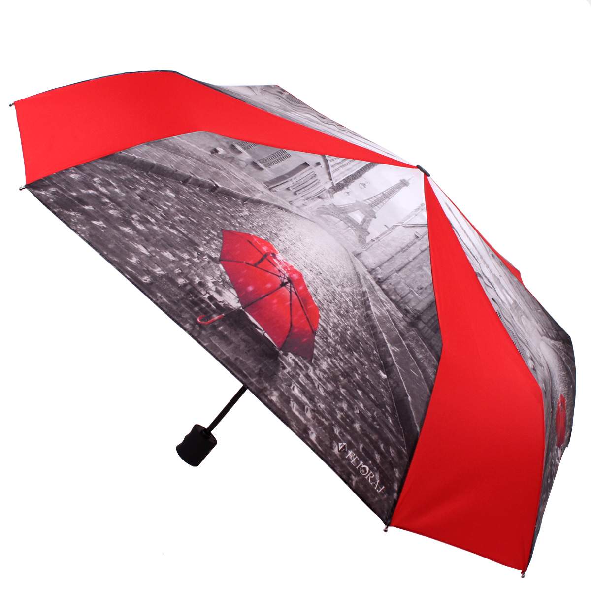 Зонт складной женский автоматический Flioraj 170102 FJ красный
